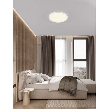 Triac Dimmable Sandy White Metal, Aluminium & Acrylic LED 35Watt 220-240Volt 3279Lm IP20 2700 + 3000K Dip Switch D: 40 H: 5 