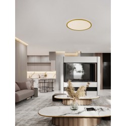 Triac Dimmable Brushed Gold Metal, Aluminium & Acrylic LED 55 Watt 220-240Volt 4661Lm IP20 2700 + 3000K Dip Switch D: 60 H: