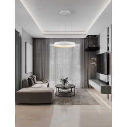 Triac Dimmable Sandy White Aluminium & Acrylic LED 38 Watt 220-240Volt 2564Lm IP20 2700 + 3000K Dip Switch D: 45 H: 150 cm 