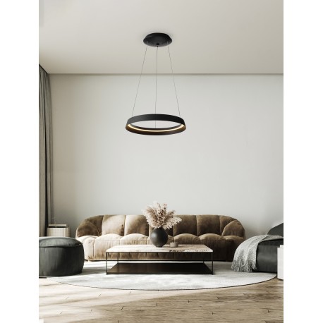 Triac Dimmable Sandy Black Aluminium & Acrylic LED 38 Watt 220-240Volt 2564Lm IP20 2700 + 3000K Dip Switch D: 45 H: 150 cm 