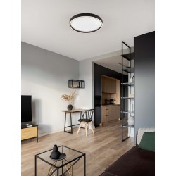 Triac Dimmable Sandy Black Metal, Aluminium & Acrylic LED 38 Watt 220-240Volt 2363Lm IP20 2700 + 3000K Dip Switch D: 50 H: 5 