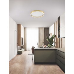 Triac Dimmable Brushed Gold Metal, Aluminium & Acrylic LED 38 Watt 220-240Volt 2363Lm IP20 2700 + 3000K Dip Switch D: 50 H: 5