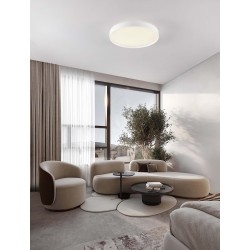 Triac Dimmable Sandy White Metal, Aluminium & Acrylic LED 48 Watt 220-240Volt 3724Lm IP20 2700 + 3000K Dip Switch D: 50 H: 8.