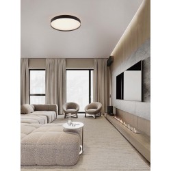 Triac Dimmable Sandy Black Metal, Aluminium & Acrylic LED 48 Watt 220-240Volt 3724Lm IP20 2700 + 3000K Dip Switch D: 50 H: 8