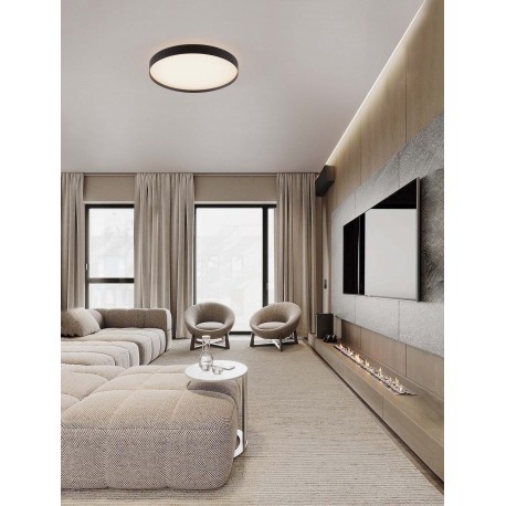 Triac Dimmable Sandy Black Metal, Aluminium & Acrylic LED 48 Watt 220-240Volt 3724Lm IP20 2700 + 3000K Dip Switch D: 50 H: 8