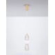 Triac Dimmable Clear & Opal Glass Platinum Gold Metal Base LED 28 Watt 220-240 Volt 3748Lm 3000K IP20 D:17 H: 120 cm 