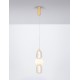Triac Dimmable Clear & Opal Glass Platinum Gold Metal Base LED 28 Watt 220-240 Volt 3748Lm 3000K IP20 D:17 H: 120 cm 