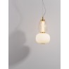 Triac Dimmable Clear & Opal Glass Platinum Gold Metal Base LED 18 Watt 220-240 Volt 2335Lm 3000K IP20 D:17 H: 120 cm 