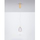 Triac Dimmable Clear & Opal Glass Platinum Gold Metal Base LED 18 Watt 220-240 Volt 2335Lm 3000K IP20 D:17 H: 120 cm 