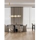 Triac Dimmable Clear & Opal Glass Platinum Gold Metal Base LED 42 Watt 230 Volt 7029Lm 3000K IP20 L: 110 W: 17 H: 125 cm 