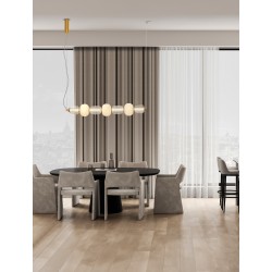 Triac Dimmable Clear & Opal Glass Platinum Gold Metal Base LED 42 Watt 230 Volt 7029Lm 3000K IP20 L: 110 W: 17 H: 125 cm 