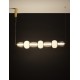 Triac Dimmable Clear & Opal Glass Platinum Gold Metal Base LED 42 Watt 230 Volt 7029Lm 3000K IP20 L: 110 W: 17 H: 125 cm 