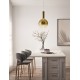Dimmable Champaign Glass & Gold Metal & White Metal Base LED 6 Watt 220-240 Volt 683Lm 3000K IP20 D:25 H: 170 cm 