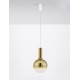 Dimmable Champaign Glass & Gold Metal & White Metal Base LED 6 Watt 220-240 Volt 683Lm 3000K IP20 D:25 H: 170 cm 