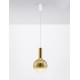 Dimmable Champaign Glass & Gold Metal & White Metal Base LED 6 Watt 220-240 Volt 683Lm 3000K IP20 D:25 H: 170 cm 