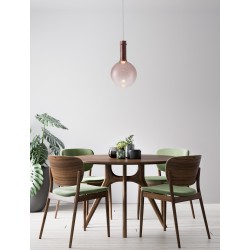 Dimmable Brown Glass & Gold Metal & White Metal Base LED 6 Watt 220-240 Volt 683Lm 3000K IP20 D:25 H: 170 cm 