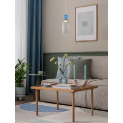 Gold Metal Glossy Light Blue & Smoky Glass LED 9 Watt 230 Volt 914Lm 3000K IP20 D: 15 H: 179 cm 