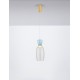 Gold Metal Glossy Light Blue & Smoky Glass LED 9 Watt 230 Volt 914Lm 3000K IP20 D: 15 H: 179 cm 