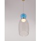 Gold Metal Glossy Light Blue & Smoky Glass LED 9 Watt 230 Volt 914Lm 3000K IP20 D: 15 H: 179 cm 