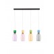Gold Metal Glossy Jasper, Purple, Yellow,Pink, Light Green, Light Blue & Cyan Glass LED 32 Watt 230 Volt 3660Lm 3000K IP20 L: