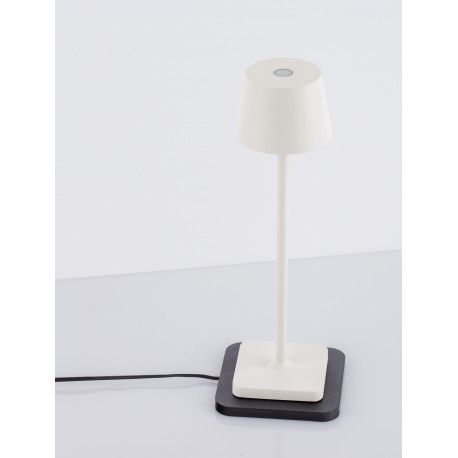 Sandy White Die-Casting Aluminium & Polycarbonate Frost LED 1.50Watt 3.700 Volt 121Lm 3000K IP54 Switch On/Off USB wire D:8.5 H