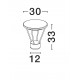 Sandy Black Die-Casting Aluminium & Polycarbonate Frost LED 16Watt 220-240 Volt 1190Lm 3000K IP65 D:30 H:33cm 