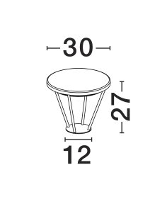 Sandy Black Die-Casting Aluminium & Polycarbonate Frost LED 16Watt 220-240 Volt 1190Lm 3000K IP65 D:30 H:27cm 2