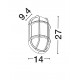 Sandy Black Die-Casting Aluminium & Clear Polycarbonate LED E27 1x12 Watt 220-240 Volt IP65 Bulb Excluded L:14 W:9.4 H:27cm 