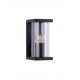 Sandy Black Die-Casting Aluminium & Clear Polycarbonate LED E27 1x12 Watt 220-240 Volt IP65 Bulb Excluded L:10 W:14.2 H:19.7cm