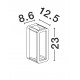 Sandy Black Die-Casting Aluminium & Polycarbonate Frost LED 9Watt 220-240Volt 255Lm 3000K IP65 L:8.6 W:12.5 H:23cm 