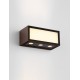 Sandy Rust Brown Die-Casting Aluminium & Clear Glass LED 11Watt 220-240Volt 875Lm 3000K IP65 Light up & down L:15.3 W:7.3 H:6.5c