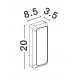 Sandy Black DieCasting Aluminium & Polycarbonate Frost LED 5 Watt 220-240 Volt 350Lm 3000K IP54 L: 8.5 W: 3.8 H: 20cm 
