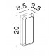 Corten Die-Casting Aluminium & Polycarbonate Frost LED 5 Watt 220-240 Volt 350Lm 3000K IP54 L: 8.5 W: 3.8 H: 20cm 