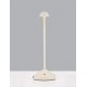 Sandy White Die-Casting Aluminium & Polycarbonate Frost LED 2Watt 120Lm 3.7Volt 3000K IP54 Switch On/Off USB wire D: 12 H: 28.