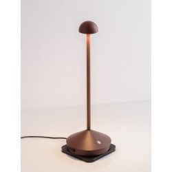 Sandy Rust Brown Die-Casting Aluminium & Polycarbonate Frost LED 2Watt 120Lm 3.7Volt 3000K IP54 Switch On/Off USB wire D: 12 H:
