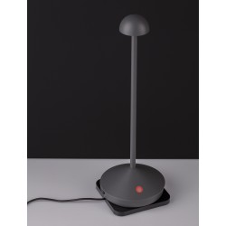 Sandy Dark Grey Die-Casting Aluminium & Polycarbonate Frost LED 2Watt 120Lm 3.7Volt 3000K IP54 Switch On/Off USB wire D: 12 H: 