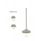 Sandy Olive Green Die-Casting Aluminium & Polycarbonate Frost LED 2Watt 120Lm 3.7Volt 3000K IP54 Switch On/Off USB wire D: 12 H