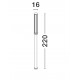 Sandy Black Die-Casting Aluminium & Polycarbonate Frost LED 16Watt 1130Lm 220-240Volt 3000K IP65 D:16 H:220cm 