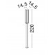 Sandy Black Die-Casting Aluminium & Polycarbonate Frost LED 16Watt 1105Lm 220-240Volt 3000K IP65 L:14.5 W:14.5 H:220cm 