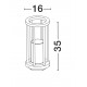 Sandy Black DieCasting Aluminium & Clear Polycarbonate LED E27 1x12 Watt 220-240 Volt IP65 bulb excluded D: 16 H: 35 cm 