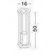Sandy Black DieCasting Aluminium & Clear Polycarbonate LED E27 1x12 Watt 220-240 Volt IP65 bulb excluded D: 16 H: 50 cm 