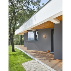 Sandy Black Die-Casting Aluminium Natural Wood Colour Acrylic & Clear Glass LED 16Watt 220-240 Volt 374Lm 3000K IP65 L:22 W:8.