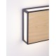 Sandy Black Die-Casting Aluminium Natural Wood Colour Acrylic & Clear Glass LED 16Watt 220-240 Volt 374Lm 3000K IP65 L:22 W:8.