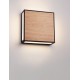 Sandy Black Die-Casting Aluminium Natural Wood Colour Acrylic & Clear Glass LED 16Watt 220-240 Volt 374Lm 3000K IP65 L:22 W:8.