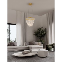 Triac Dimmable Brass Gold Aluminium &Acrylic LED 35 Watt 220-240 Volt 2995Lm 3000K IP20 D:52 H:120 cm 