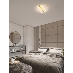 Triac Dimmable Brass Gold Aluminium & Acrylic LED 20 Watt 220-240 Volt 1106Lm 3000K IP20 D:45 W:55 H:13 cm 