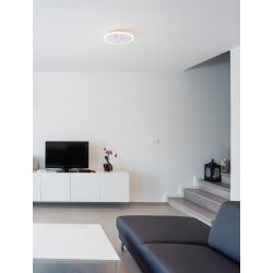 Dimmable with remote control CCT Sandy White Aluminium & Acrylic LED 19Watt 220-240 Volt 1485 Lm RGB in center Outer Ring Dimmab
