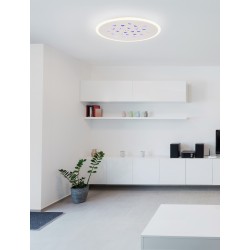 Dimmable with remote control CCT Sandy White Aluminium & Acrylic LED 40Watt 220-240 Volt 3476Lm RGB in center Outer Ring Dimmabl