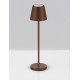 Sandy Rust Brown Aluminium LED 2 Watt 3.7 Volt 101Lm 3000K IP54 Switch On/Off USB wire D: 7 H: 28 cm 