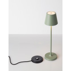 Sandy Olive Green Aluminium LED 2 Watt 3.7 Volt 101Lm 3000K IP54 Switch On/Off USB wire D: 7 H: 28 cm 